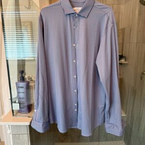 Mizzen+Main Blue Leeward Gingham Dress Shirt XL-Trim Fit